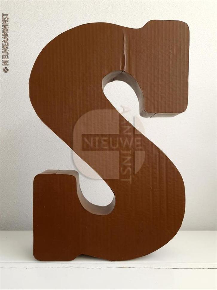 Authentieke Jamin melk chocoladeletter ‘S’ Sinterklaas 50cm, Diversen, Sinterklaas, Verzenden