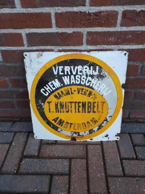 Oud reclame bord reclamebord uit Amsterdam, Antiek en Kunst, Antiek | Emaille, Ophalen