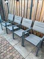 4 heerlijk zittende alluminium met textileen tuinstoelen, Ophalen, Zo goed als nieuw