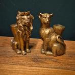 Decoratieve Kandelaars - Leeuw en luipaard, Overige materialen, Overige kleuren, Ophalen of Verzenden, Zo goed als nieuw