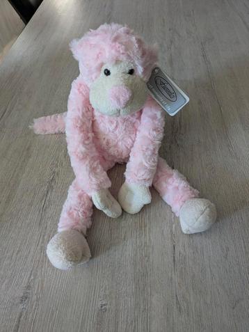 Nieuw: Knuffel Funnies slingeraapje lichtroze  beschikbaar voor biedingen