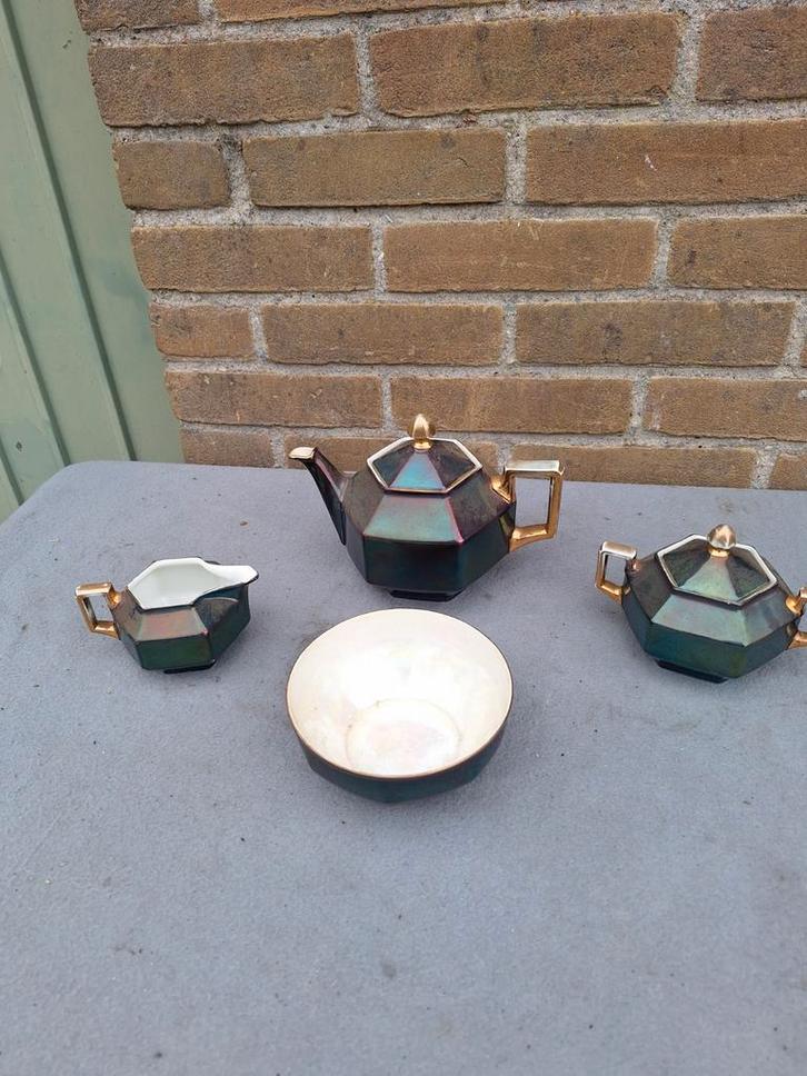 Vintage Theeservies met Art Deco Invloeden, Antiek en Kunst, Antiek | Servies compleet, Ophalen of Verzenden