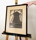 Piet Bulthuis grote houtsnede molen, Antiek en Kunst, Ophalen of Verzenden