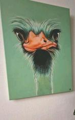 Leuk lichtgroen schilderij. Struisvogel, Ophalen