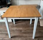 Nieuwe Eettafel uitschuifbaar, beschadiging op 1 hoek, Ophalen, 50 tot 100 cm, Zo goed als nieuw, Vijf personen of meer