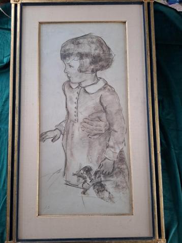 JAN SLUYTERS, MEISJE MET HOND,LIESJE. beschikbaar voor biedingen