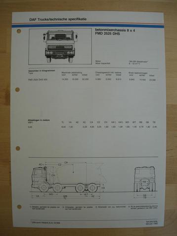 DAF FMD 2500 DHS Technische Specificatie Folder 1982 – 8x4