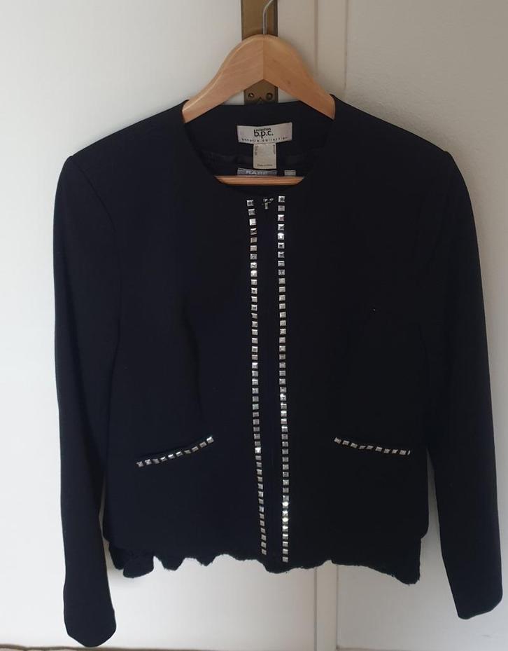 Zwart jasje met glitters - Maat 40, Kleding | Dames, Jasjes, Kostuums en Pakken, Gedragen, Jasje, Maat 38/40 (M), Zwart, Ophalen of Verzenden