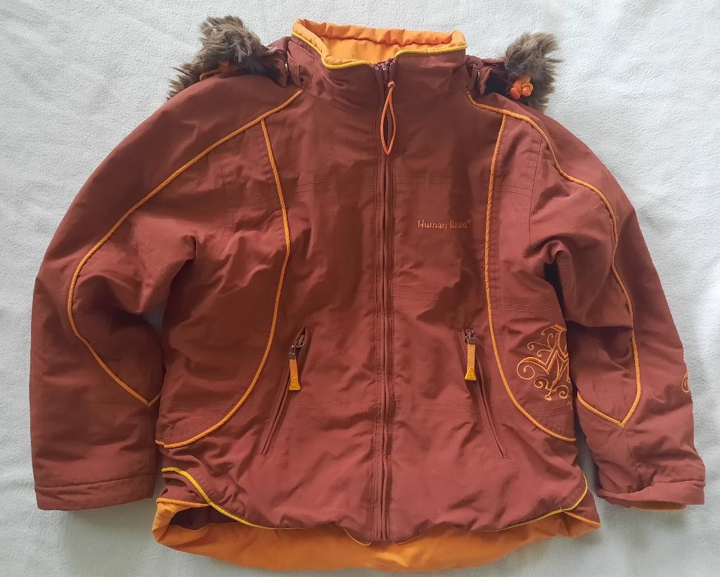 Human nature gevoerde jas roodbruin oranje 128/134, Kinderen en Baby's, Gebruikt, Meisje, Human Nature, Ophalen of Verzenden