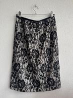 Mango zwart creme kanten midi rok, Maat 38/40 (M), Mango, Mango, Zwart