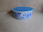 Tupperware Quadro Koektrommel 1,5 Ltr. Blauw Bloemen, Ophalen of Verzenden, Zo goed als nieuw, Wit, Overige typen