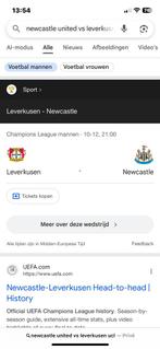 Leverkusen vs Newcastle United, Tickets en Kaartjes, Drie personen of meer, Maart