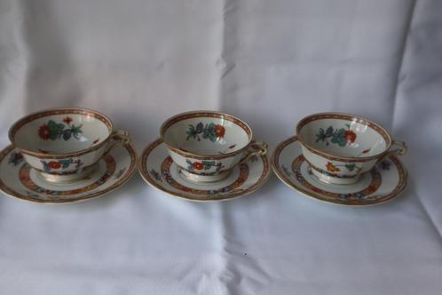 Vintage Bernardaud & Co Limoges Pak Hoi koffie set van 3, Antiek en Kunst, Antiek | Porselein, Ophalen of Verzenden