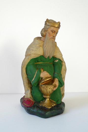 Losse koning 18 cm beeld uit oude/antieke gipsen kerstgroep beschikbaar voor biedingen