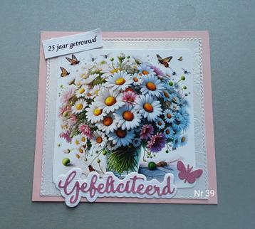 Zelgemaakt kaart 25  of 50 jaar getrouwd  beschikbaar voor biedingen