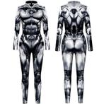 Heren catsuit 2 / bodysuit mannen strakke jumpsuit zwart wit, Verzenden, Nieuw, Overige maten, Overige thema's