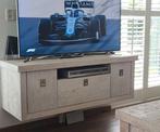 Zwevend tv audio meubel, Huis en Inrichting, Ophalen, 100 tot 150 cm, Robuust geborsteld Eiken, Eikenhout