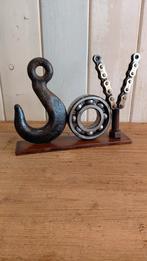 Blikvanger met tekst "JOY" - metal art - upcycling, Gebruikt, Ophalen of Verzenden