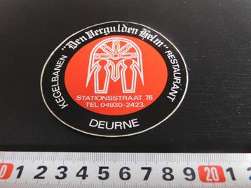 stickers Deurne Den Vergulden Helm kegelbanen Restaurant  beschikbaar voor biedingen