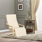 Ligstoel, Fauteuil met Kussen, 5-standen cremewit (nieuw), Ophalen of Verzenden, Nieuw, Hout, Eén