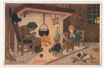 Kerst.  Kinderen bij grootmoeder.  Illustrateurs., Verzamelen, Ansichtkaarten | Themakaarten, Verzenden, Voor 1920, Gelopen, Overige thema's