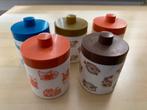Vintage opaline potjes, Ophalen, Gebruikt, Glas, Pot, Bus of Blik