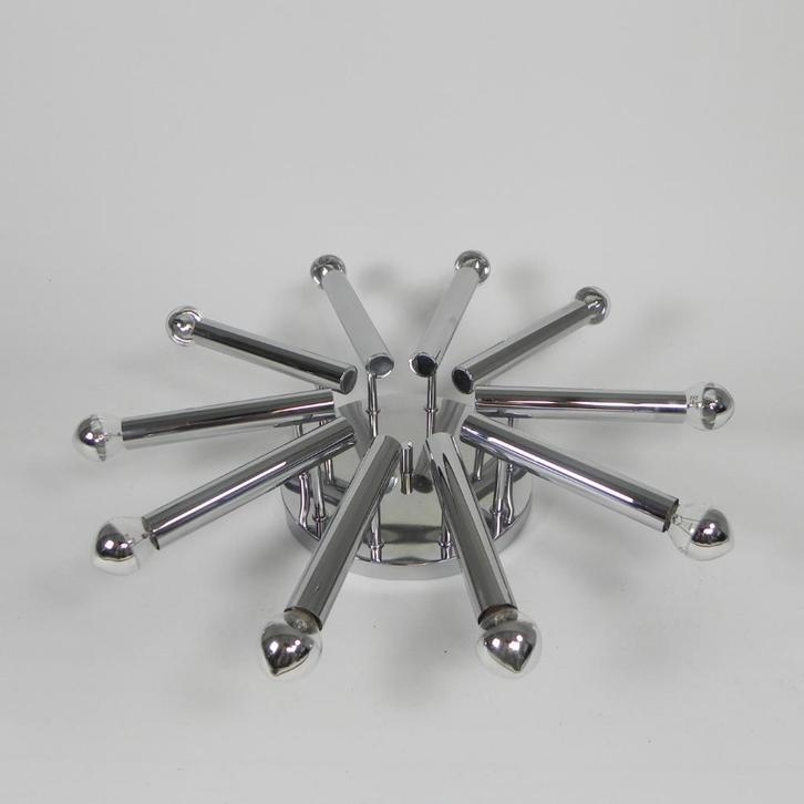 Verchroomde Sciolari plafondlamp, Boulanger, jaren 60, Antiek en Kunst, Antiek | Lampen, Ophalen of Verzenden