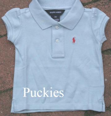 Lichtblauwe Ralph LAUREN meisjes polo maat 80 /18M *NIEUW* beschikbaar voor biedingen