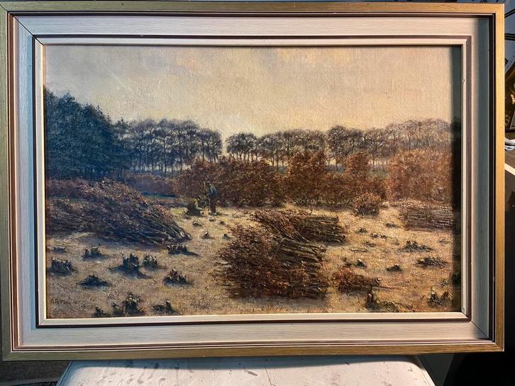 A R  Mauve gesigneerd bosgezicht., Antiek en Kunst, Kunst | Schilderijen | Klassiek, Ophalen of Verzenden