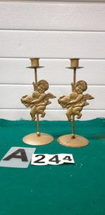 kandelaar goud engel, voor dunne kaarsen, Ophalen of Verzenden, 'T Olde Gre-j, Info@toldegrej.nl, Endepoelstraat 20f Didam