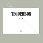 Tegoedbon - Printable tegoedbon - Tegoedbon leeg, Tickets en Kaartjes, Kortingen en Cadeaubonnen, Cadeaubon, Overige typen