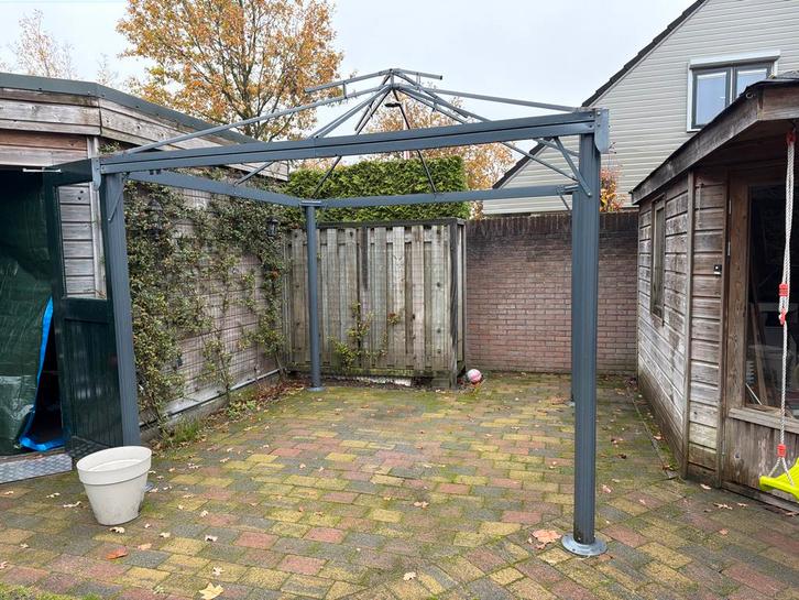 Terrasoverkapping 3x3m - Zonder Doek, Tuin en Terras, Overkappingen, Gebruikt, Overige typen, Ophalen