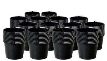 Nieuw - Set van 100 Bouwemmers – 20 Liter - Zwart Kunststof beschikbaar voor biedingen