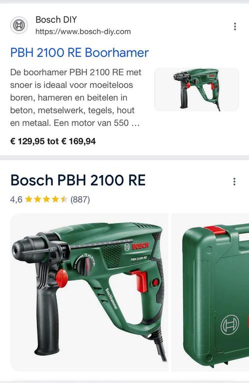 Bosch boorhamer PBH 2100 RE, Doe-het-zelf en Verbouw, Gereedschap | Boormachines, Zo goed als nieuw, Boormachine, 400 tot 600 watt
