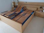 2 persoons eikenkleurig ledikant 180x200, Huis en Inrichting, Ophalen, Gebruikt, Tweepersoons, 180 cm