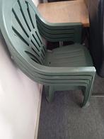 Te koop 4 groene tuin stoelen, Ophalen, Gebruikt, Plastic