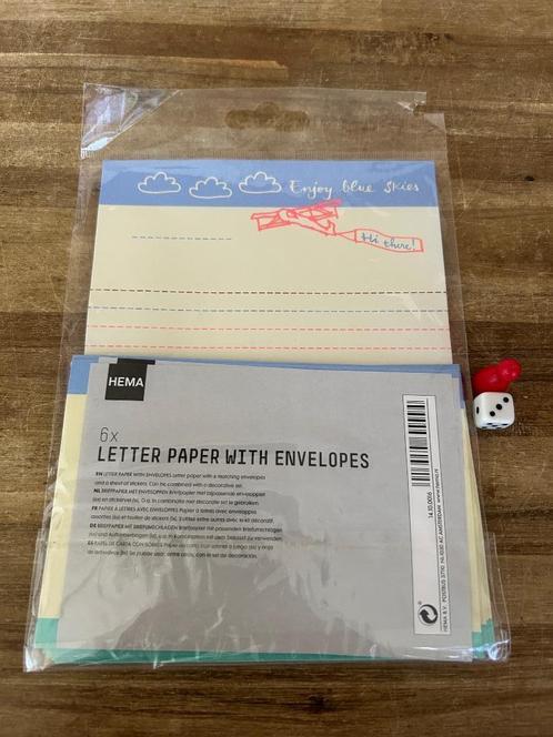 Hema briefpapier met enveloppen enjoy blue skies, Diversen, Schrijfwaren, Nieuw, Ophalen of Verzenden