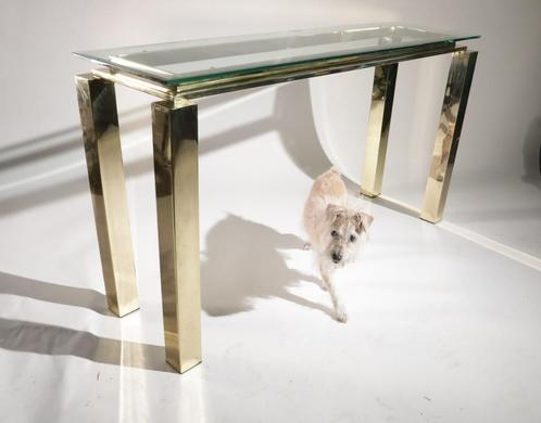 Hollywood Regency Messing Sidetable jaren 80, Antiek en Kunst, Antiek | Meubels | Tafels, Ophalen