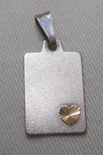Zilveren hanger met gouden hartje nr.185, Overige voorstellingen, Verzenden, Zo goed als nieuw, Zilver