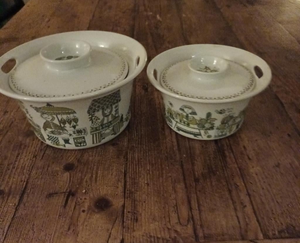 2x Figgjo Flint Market/ Scandinavisch groen servies, Ophalen of Verzenden