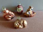 te koop 4x kerstbal van glas, egel, tijger, eekhoorn, hertje, Diversen, Kerst, Ophalen, Gebruikt