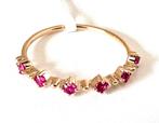 Roze saffier ring gouden ring 14k gold maat 16 - mino, Sieraden, Tassen en Uiterlijk, Ringen, Nieuw, Ophalen of Verzenden, Kleiner dan 17