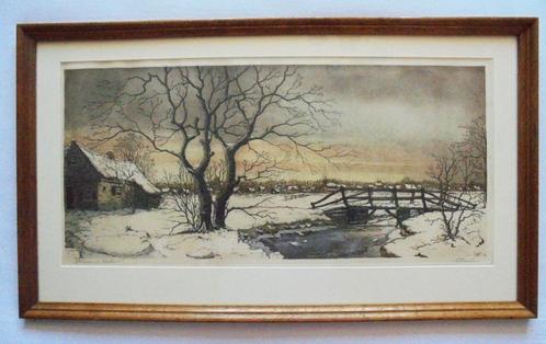 A. van Hemert.1883-1944.Winter in Holland., Antiek en Kunst, Kunst | Etsen en Gravures, Ophalen