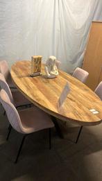 Eettafel mangohout ovaal (outlet), Ophalen, Zo goed als nieuw