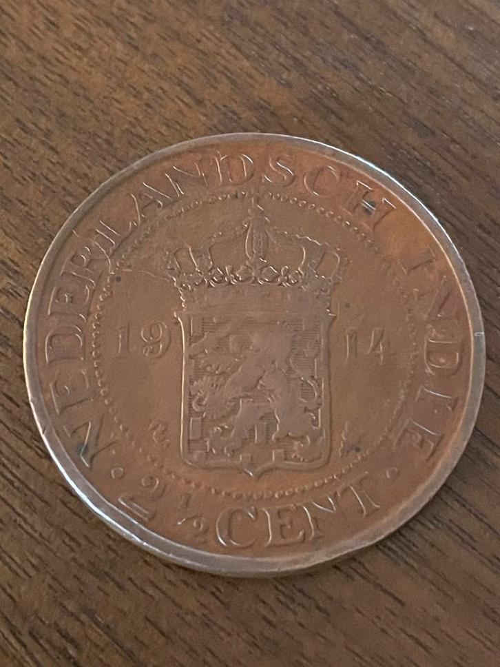 Nederlandsch Indie, 2,5 cent, 1914, Postzegels en Munten, Munten | Nederland, Losse munt, Overige waardes, Koningin Wilhelmina