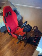 Sim Racing Stoel met Stuur en Pedalen, Ophalen, Gebruikt, 1 speler, Racen en Vliegen