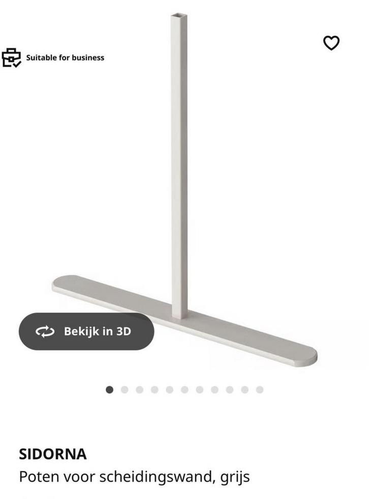 4x SIDORNA Scheidingswand en 3 poten ikea, grijs, Huis en Inrichting, Woonaccessoires | Kamerschermen, Nieuw, Ophalen