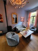 Eichholtz Bank met bijbehorend fauteuils, Huis en Inrichting, Ophalen, 75 tot 100 cm, Stof