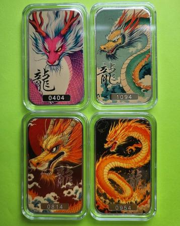 Scottsdale dragon rectangle - 4 x 1 oz zilver beschikbaar voor biedingen