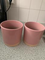 2 mooie bloempotten, Ophalen of Verzenden, Zo goed als nieuw, Rond, Minder dan 25 cm